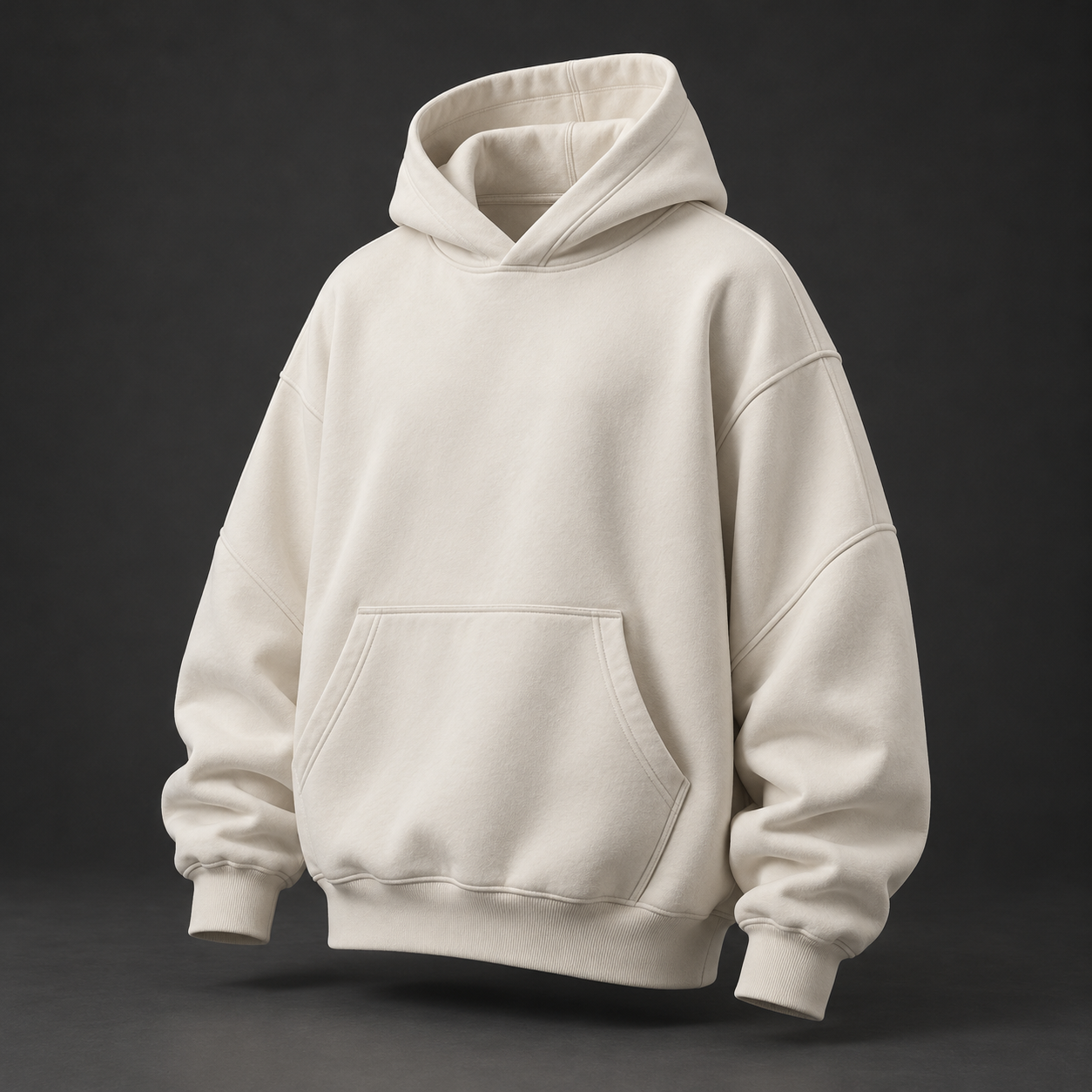 Bone white oversized heavyweight hoodie