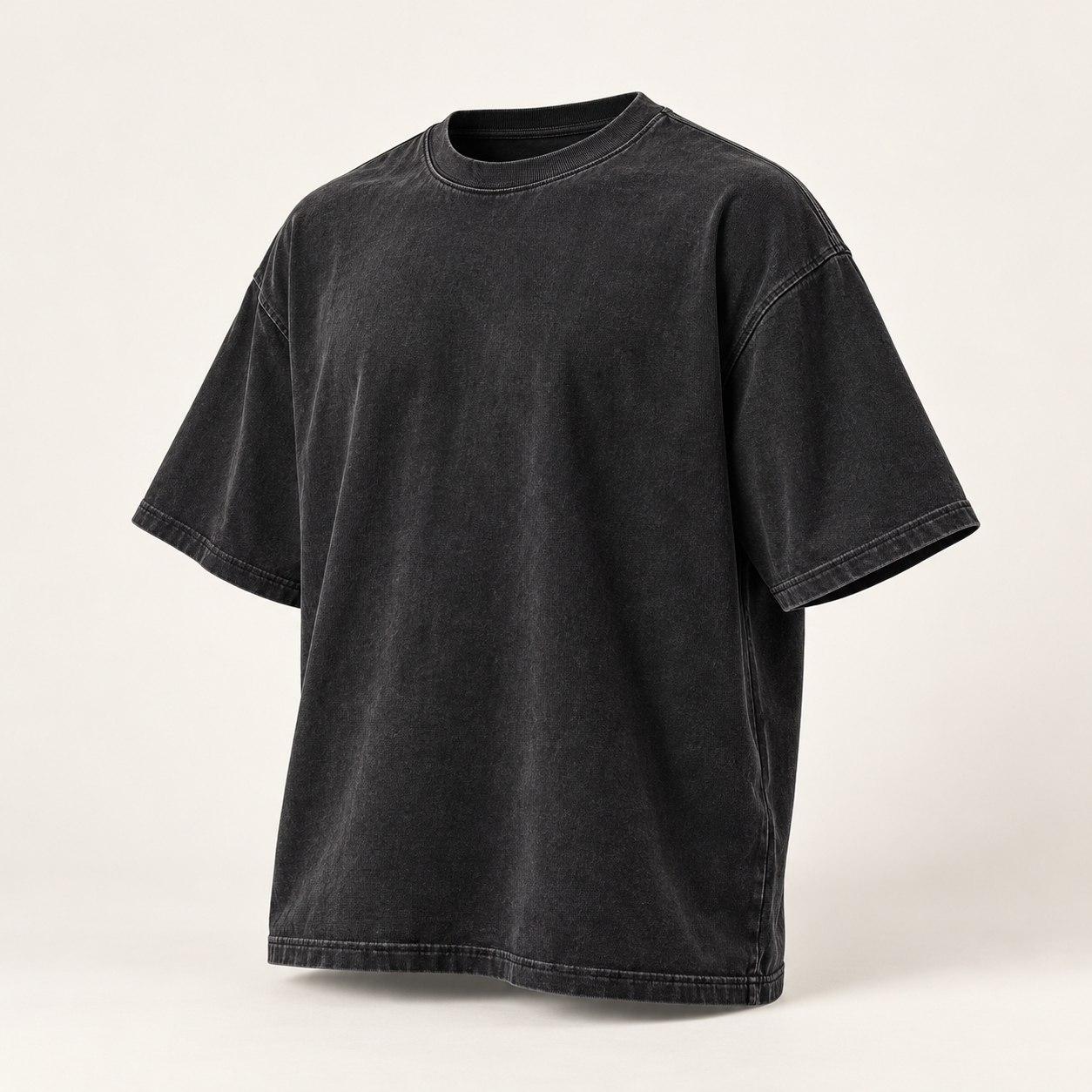 Washed black oversized T-shirt